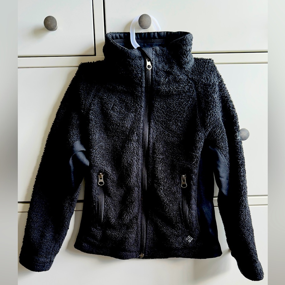 Columbia Girls Size 6 Fuzzy Fleece Black Jacket
